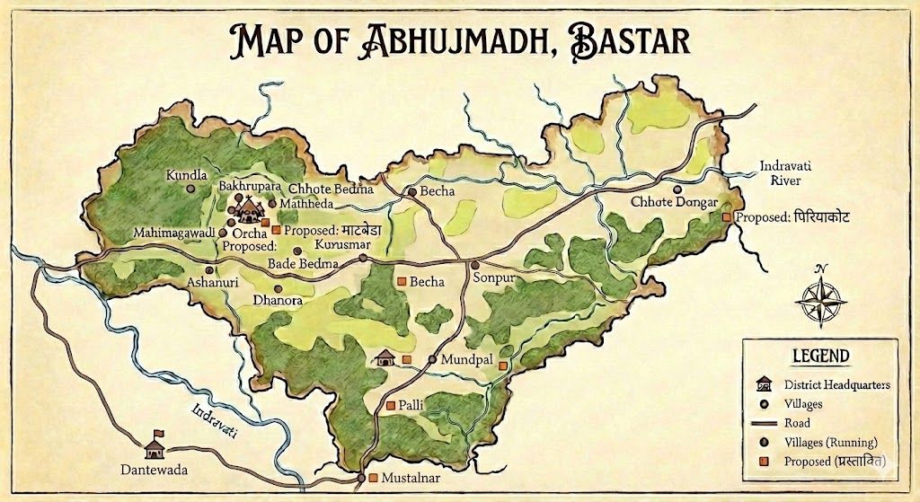 Bastar Abujhmad Map